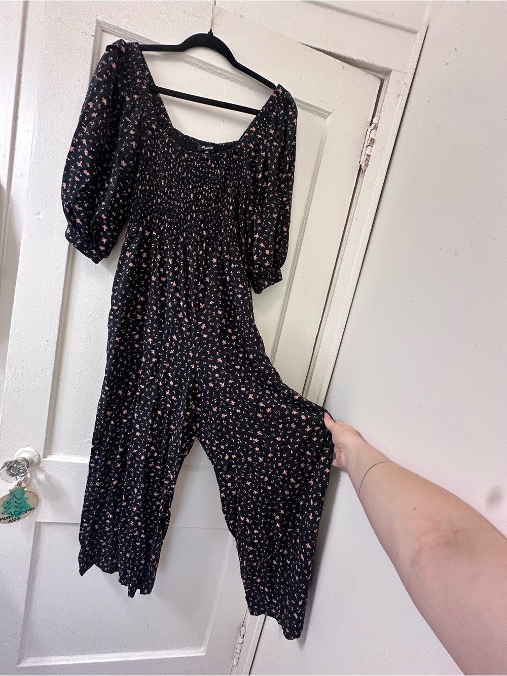 Madewell ✨Womens Black Floral Jumpsuit